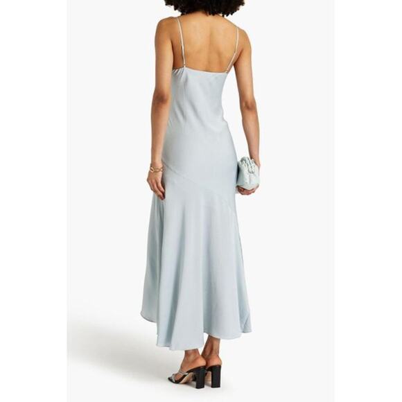 SHONA JOY Asymmetric Satin-Crepe Maxi Dress in CLOUD US Size 8 NWT! - Picture 2 of 7